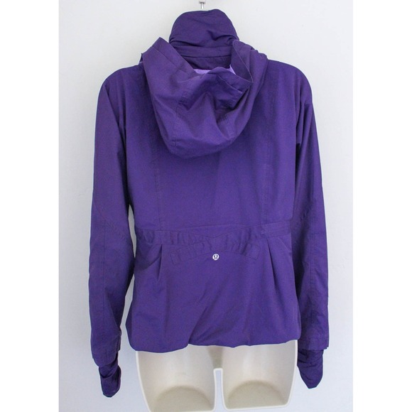 Lululemon Hooded Jacket Womens 4 Purple Full Zip Studio Define Dance Thumbholes - Picture 7 of 10